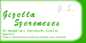 gizella szerencses business card